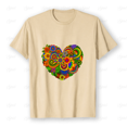 thumbnail image 1 of T-Shirt Unisexe Floral Botanique Hippie Boho Rétro Rainbow Flower Power Love, jusqu'à la Taille 5TG, 1 of 4