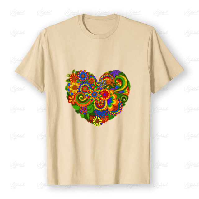T-Shirt Unisexe Floral Botanique Hippie Boho Rétro Rainbow Flower Power Love, jusqu'à la Taille 5TG