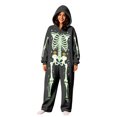 thumbnail image 6 of Unisex Adult Hooded Onesie, Halloween Skeleton Full‑Body Print Long Sleeve Jumpsuit for Men Women Home Loungewear, 6 of 8