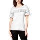 thumbnail image 1 of Camiseta básica maison Jules con volantes para mujer color blanco roto talla XXL, 1 of 1