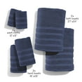 thumbnail image 2 of Virtu Bath Towel Sets For Bathroom 100% Ring Spun Cotton Luxury Bath Towel Set 6 Pc Highly Absorbent Towels, Navy, 2 of 5
