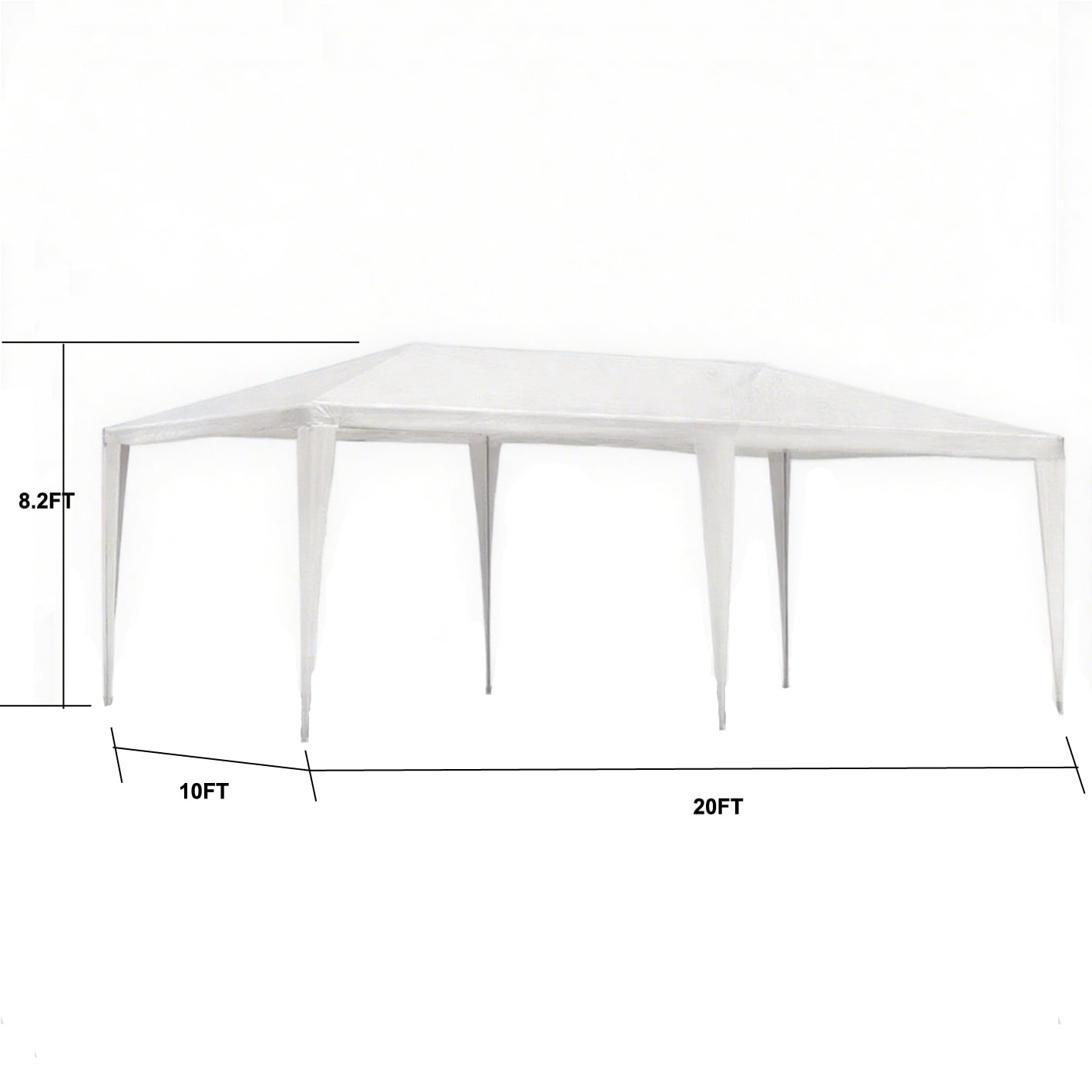 BaPiPro 10x20 ft Outdoor Canopy Tent, Open-Air Party Wedding Gazebo without Sidewalls, Waterproof White Event Marquee with Carry Bag