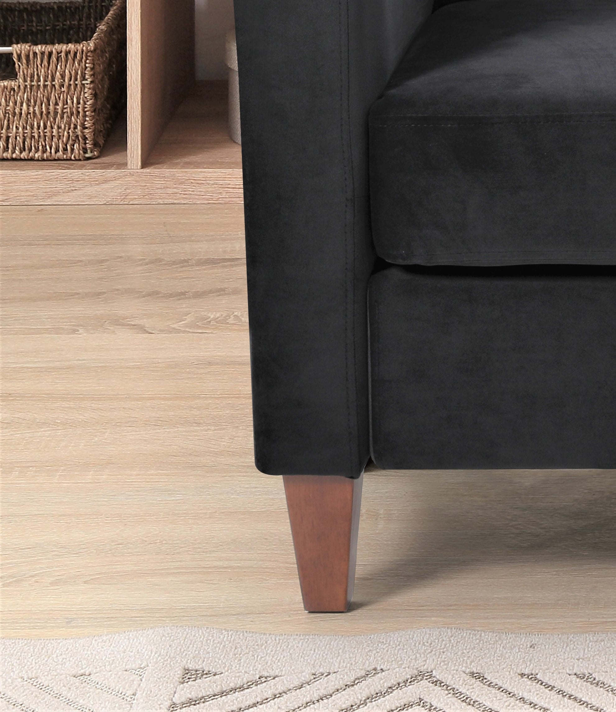 Uspridefurniture Omnisphere 33.07'' Velvet Square Armchair -Black