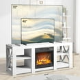 thumbnail image 6 of Sesslife Fireplace TV Stand for 65 Inch TVs, Modern TV Console Table with 18" Electric Fireplace, Wood Entertainment Center with Open Storage Space and Adjustable Shelves for Living Room, White, 6 of 8