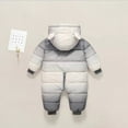 thumbnail image 4 of GYRATEDREAM Infant Baby Jumpsuit Outfit Toddler Snowsuit Winter Coat Fleece Hooded Romper Jumpsuit Boys Girls Onesie Warm Bodysuit for 6-24 Months, 4 of 5