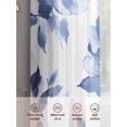 thumbnail image 7 of Blue Floral Spring Semi Sheer Curtains 108 Inch Length 2 Panels Set, Retro Watercolor Botanical Summer Sheer Kitchen Curtain Privacy Voile Window Curtain for Living Room Bedroom Rod Pocket Drapes, 7 of 7