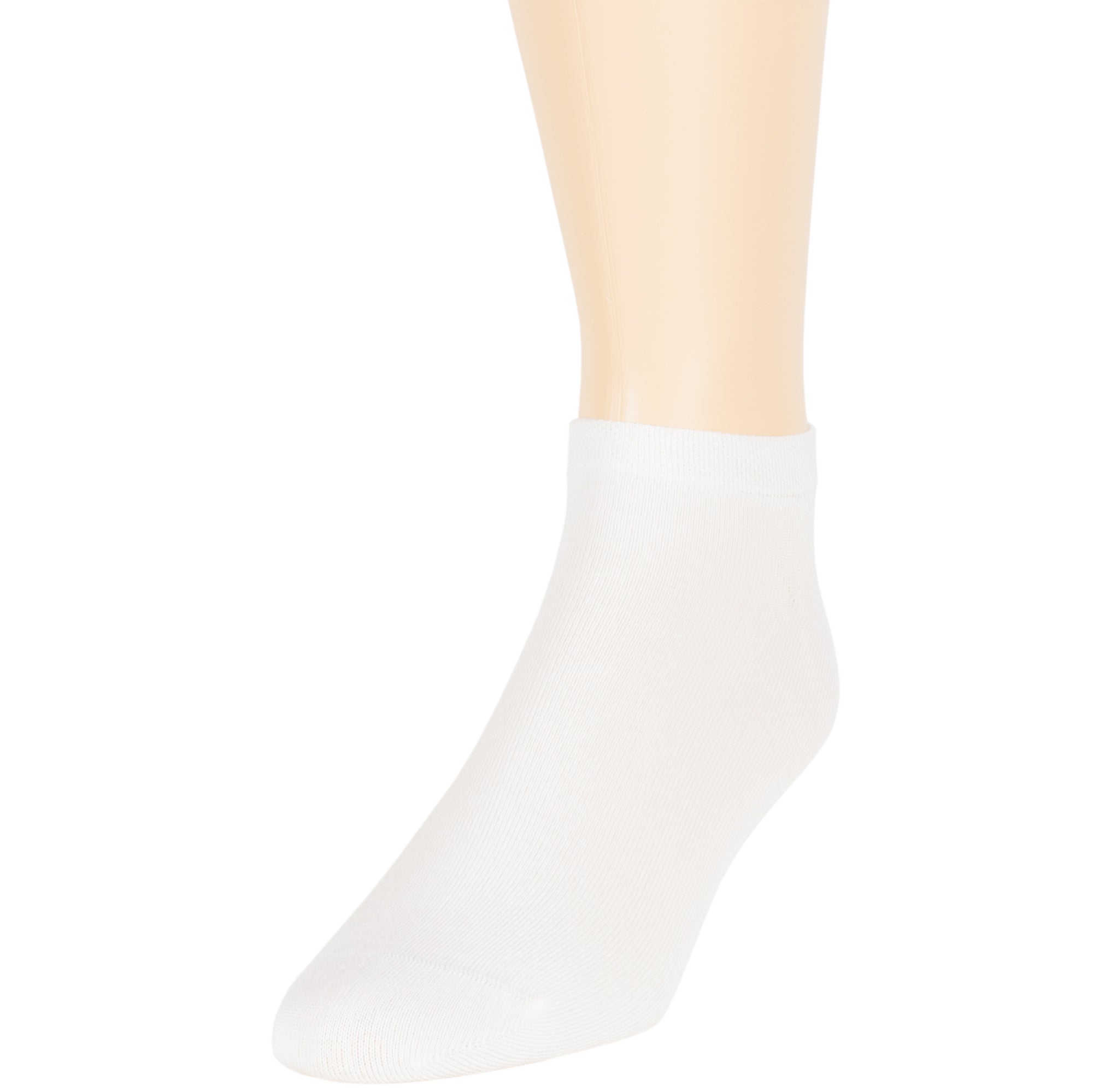 7BIGSTARS KINGDOM Men Bamboo Ankle Sock - 6 Pack - Thin Seamless Breathable Soft Solid Low Cut - Sock Size 10-13 Shoe 9-12 L White