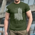 thumbnail image 4 of GIPQJK Mens T Shirts 4th Of July American Flag Print Crewneck Short Sleeve Graphic Tops Casual Loose Patriotic T-Shirts Usa Flag T Shirts Tops,Army Green 3XL, 4 of 5