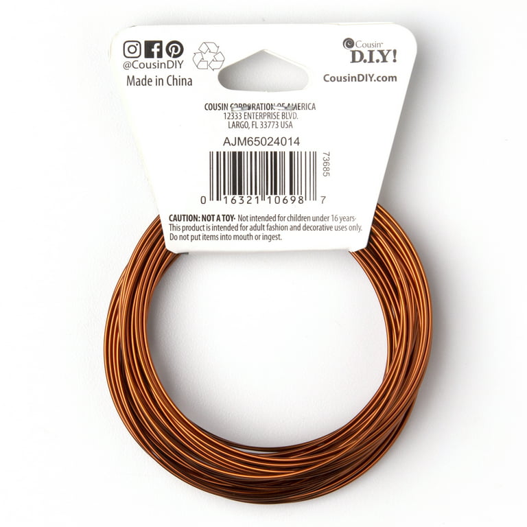 Cousin DIY 16 Gauge Copper Beading and Jewelry Wire, 9 ft., Copper Finish,  Brown 