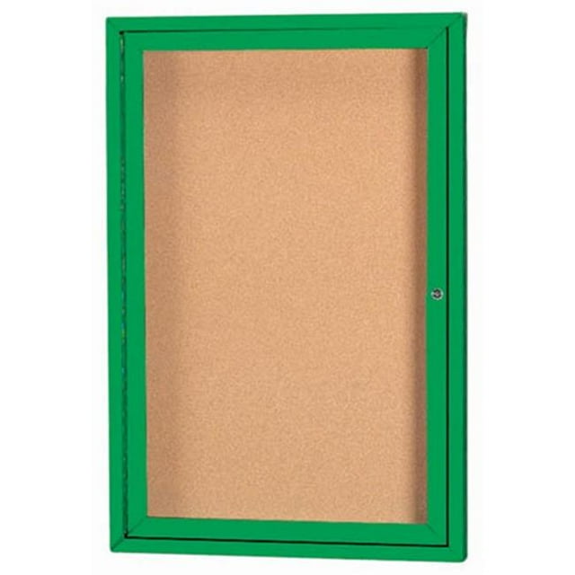 Aarco Products DCC3624RG 1-Door Enclosed Bulletin Board - Green