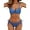 Blue, variant on Womens Sexy 2 Piece Bikini Sets Cheeky High Cut Bathing Suit Color Block Textured U-Wire Swimsuits