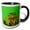 Black/White, variant on 3drose, Red Eyed Tree Frog Realistic Artwork, 11oz Two-tone Blue Mug