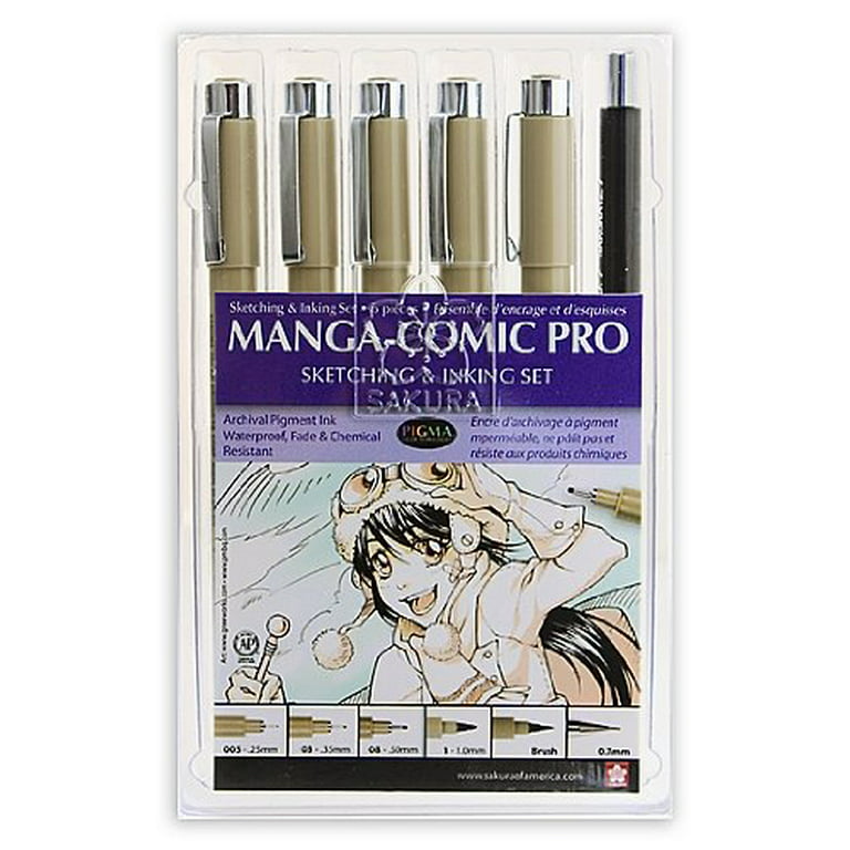 Sakura Manga-Comic Pro Sketching & Inking Kit of 6