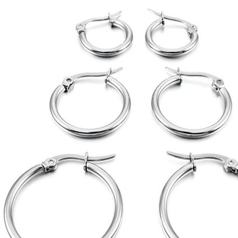 Besteel 5-10 Pairs Stainless Steel Small Hoop Earrings Clasp Gold Plated Hoop Rounded Earrings Set for Women Men Nickel Free 