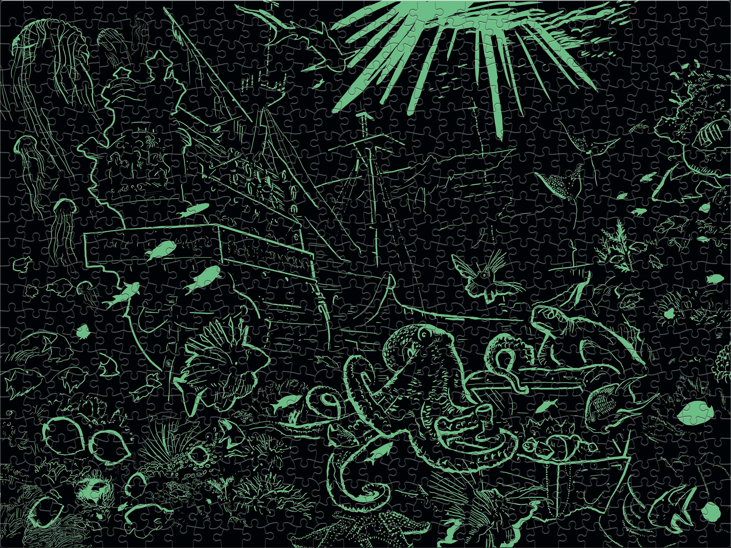 Ceaco Puzzle „Der Garten Der Lüste“ 750 Teile – Leuchtet Im Dunkeln, Handgestanzt, Für Erwachsene & Familien