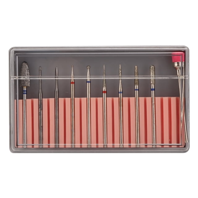 Kit de brocas para uñas, 10 Uds., máquina pulidora de uñas para manicura y pedicura, piezas de repuesto, herramienta para el cuidado de uñasBH-07