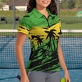thumbnail image 3 of Whosucclay Coconut Tree Pattern Design Polo Shirts, Elastic Half-Zip Moisture Wicking Tennis Shirts for Hiking Golf Bowling Stylish Size X-Large, 3 of 10