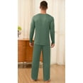 thumbnail image 4 of Iceglad Men's Pajama Set Soft Ribbed Knit Long Sleeve Top and Pants Mens Loungewear 2 Piece Sleep Set, 4 of 8