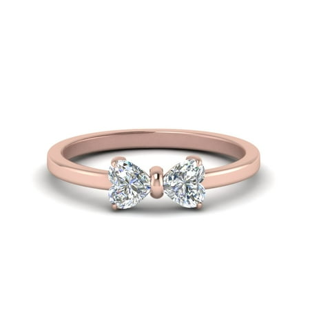 1/2 Carat Heart Shaped Diamond Two Stone Engagement Ring