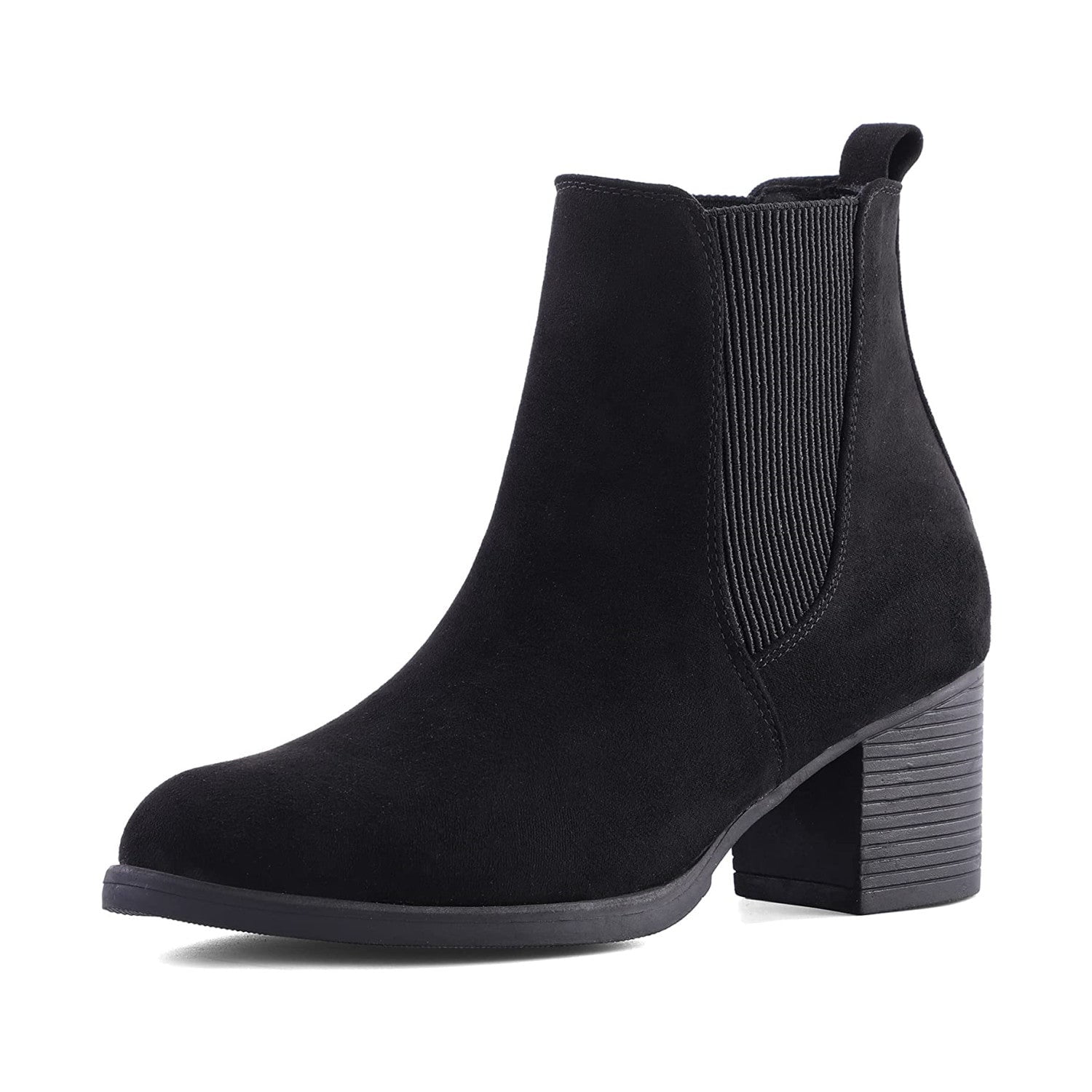 Mysoft Women Black Chelsea Boots Female Chunky Heel Ankle Booties