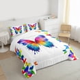 thumbnail image 3 of Homewish Chic Butterflies Bedding Comforter Set,Watercolor Ink Painting Twin Comforter Sets,Colorful Flying Animal Bedding Set For Girls Kids,Microfiber Bedroom Decor,2-Piece, 3 of 8