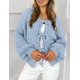 thumbnail image 4 of Suéter PRETTYGARDEN con Lazo Frontal, Tejido Grueso, Celeste, Talla M, 4 of 8