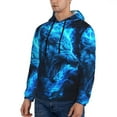 thumbnail image 3 of Fotbe Men's Hoodie with Blue Fire Wolf Pattern - Kangaroo Pocket Pullover Hooded Sweatshirt, Perfect for Daily Wear, Travel, and Home-X-Large, 3 of 7
