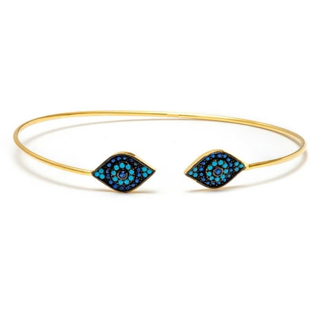 14kt Gold Plated .925 Sterling Silver Bracelet with Sapphire and Nano Turquoise Stones