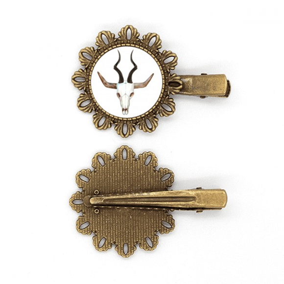 combination b horn cattle vintage metal flower hairpin hair piece headdress
