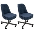 thumbnail image 2 of Chromcraft Fabric Upholstered Caster Chair in Vann Midnight Blue (set of 2), 2 of 5
