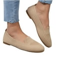 thumbnail image 2 of Lovskoo 2024 Women's Loafers Mesh Knit Shoes Round Toe Low Wedge Comfort Soft Slip on Walking Flats Shoes Beige, 2 of 9