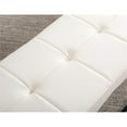 thumbnail image 4 of Pemberly Row Modern Tufted Metal Bench in White Faux Leather, 4 of 5