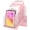 Pink, variant on Inclined Desk File Organizer Metal Desk Magazine Folder Holder with 5-Section Vertical Compartments Rack File Organizer for Office, Home, School, Black