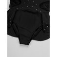 thumbnail image 7 of iEFiEL Girls Cutout Back Ballet Dance Leotard Sparkly Rhinestone Dancewear Black 12, 7 of 7