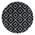 thumbnail image 3 of Unique Loom Trellis Shag Collection Area Rug - Ruth (6' Round Black and White/Ivory), 3 of 10