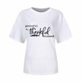 thumbnail image 4 of AOOCHASLIY Thanksgiving Day Women Tops Women's Casual Thanksgiving Print Pullover Short Sleeve T-Shirt Tops Shirt, 4 of 5