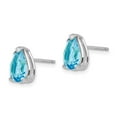 thumbnail image 2 of 14K White Gold Earring Stud Women'S Swiss Blue Topaz Center Stone Mounting Pear 9 mm 5, 2 of 3