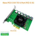 thumbnail image 2 of PENGXIANG Hot PCI Express X4 20Gb 1 To 6 Riser Card PCI-E To PCI-E Adapter PCIE Slot 4X To 16X USB 3.0 Riser Extender For Bit Miner Mining, 2 of 5