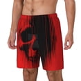 thumbnail image 1 of Balery Minimalist Skull Red Bañador para hombre, shorts de playa de secado rápido con entrepierna y forro de compresión-Medium, 1 of 6