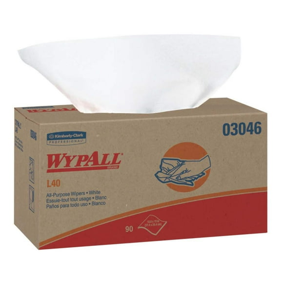 WypAll L40 All-Purpose Paper Towels, 10.8 x 10-in, White, 90-pk
