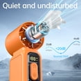 thumbnail image 6 of W & O Handheld Turbo Fan, Portable Rechargeable Mini Fan with High-Speed Airflow, USB-C Personal Cooling Fan for Travel, Outdoor Activities, Camping and Summer Use-Orange, 6 of 10