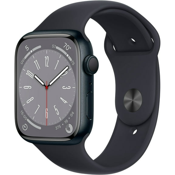 Restored Apple Watch Series 8 GPS 45mm Alum Case Midnight Sport Band MNUL3LL/A (Refurbished)