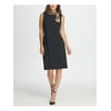 DKNY Womens Black Animal Print Tie Sleeveless Tie Neck Above The Knee Sheath Dress 12