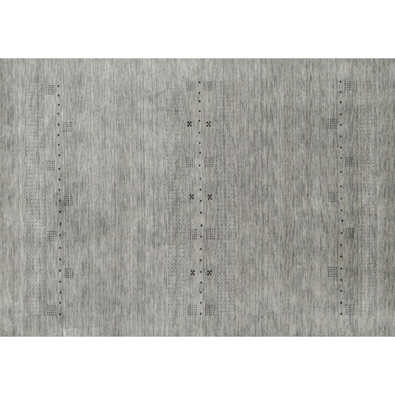 Ahgly Company Machine Washable Indoor Rectangle Contemporary Dark Goldray Area Rugs, 5' x 7'