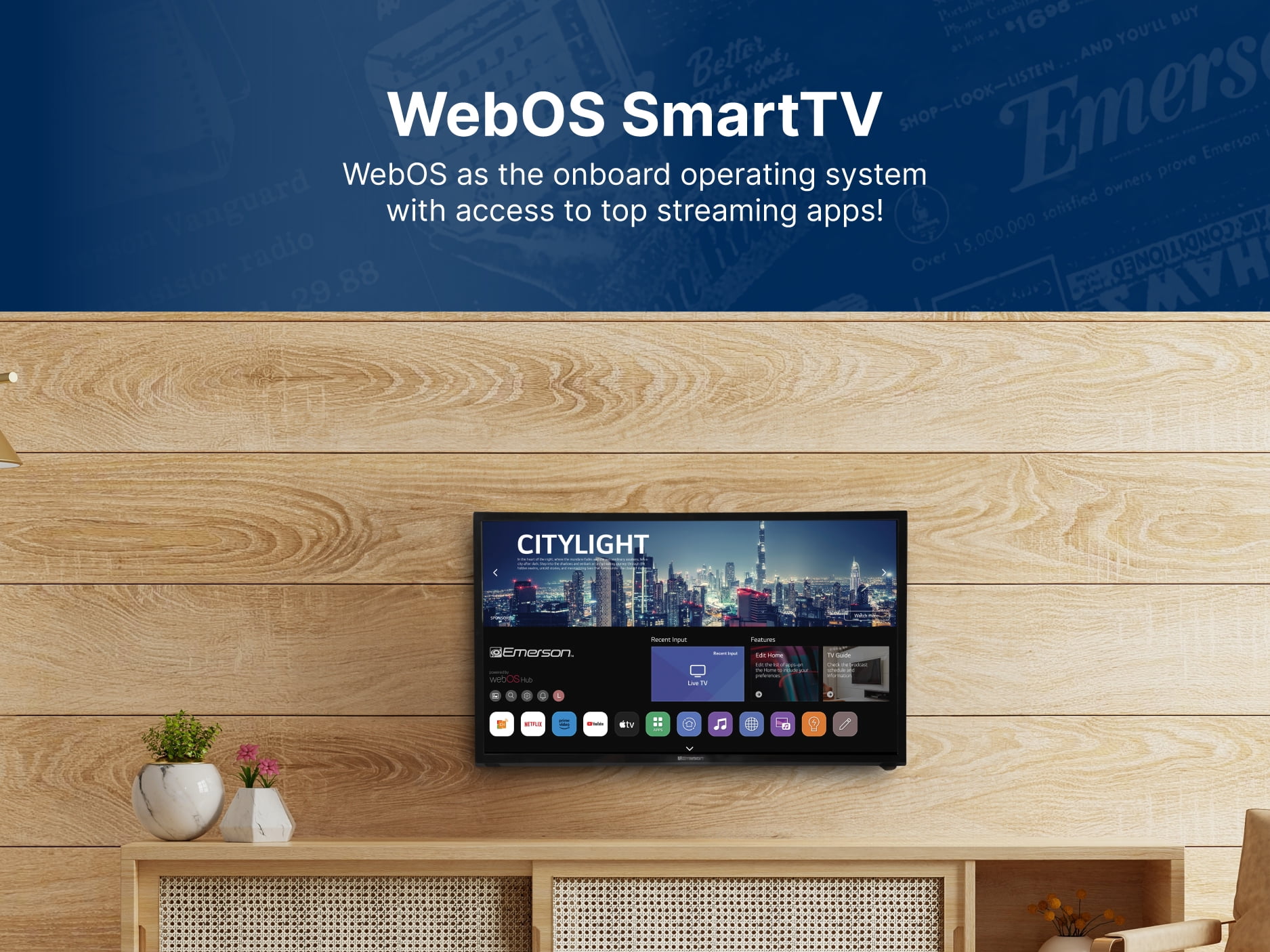 Emerson ESTD-2400 24” Class Smart HD LED Television with DVD Player