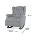 thumbnail image 3 of GDF Studio Sheila Contemporary Fabric Tufted Wingback Rocking Chair, Gray and Dark Brown, 3 of 9