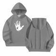thumbnail image 4 of SERTG Big Kids Hooded Pullover Long Sleeve Fall Winter Active Brushed Feel Everyday Wear Top for Children 4-14 Years(Gray,13 Years), 4 of 5
