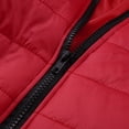 thumbnail image 4 of IYTR Mens Winter Jacket Solid Color Comfy Keep Warm Down Jacket with Pocket Long Sleeve Jacket Zipper Stand-Up Collar Red L, 4 of 5