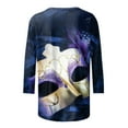 thumbnail image 4 of PMUYBHF T-Shirt Imprimé Joyeuses Fêtes Manches 3/4 Col Rond Blouse 2439 L, 4 of 5