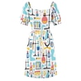 thumbnail image 6 of 2024 Chemistry lab science equipment pattern Dress long sleeve dresses Party dresses, 6 of 7